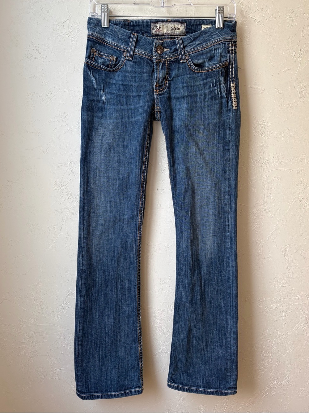 BKE Stella Low Rise Slim Boot Jeans Distressed Medium Wash 26R